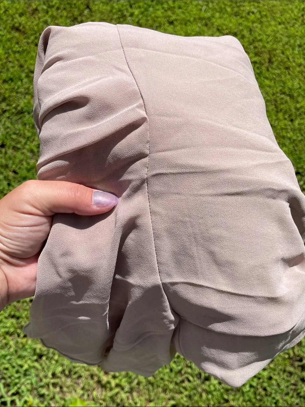 Show Me Your MuMu Beige Ruffled Maxi Dress